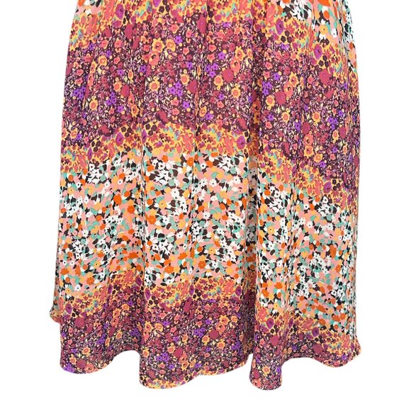 Floral Sleeveless Mini Dress Large Boho Halter Neck Sundress Festival Garden - Picture 6 of 16